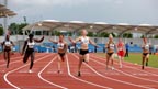 220 Louisew Bloor (Tafford AC) beats 330 Bernice Wilson (Birchfield), 336 Hayley Jones (Wigan) and 280 Annablle Lewis (unattached), senior womens 100 metres, Northern Championships, Sport City, Manchester